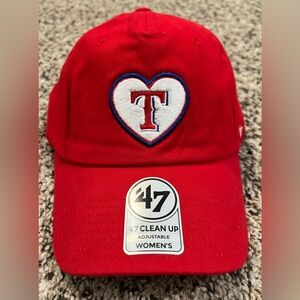 47 Red Women's Baseball Cap with Heart T Patch
